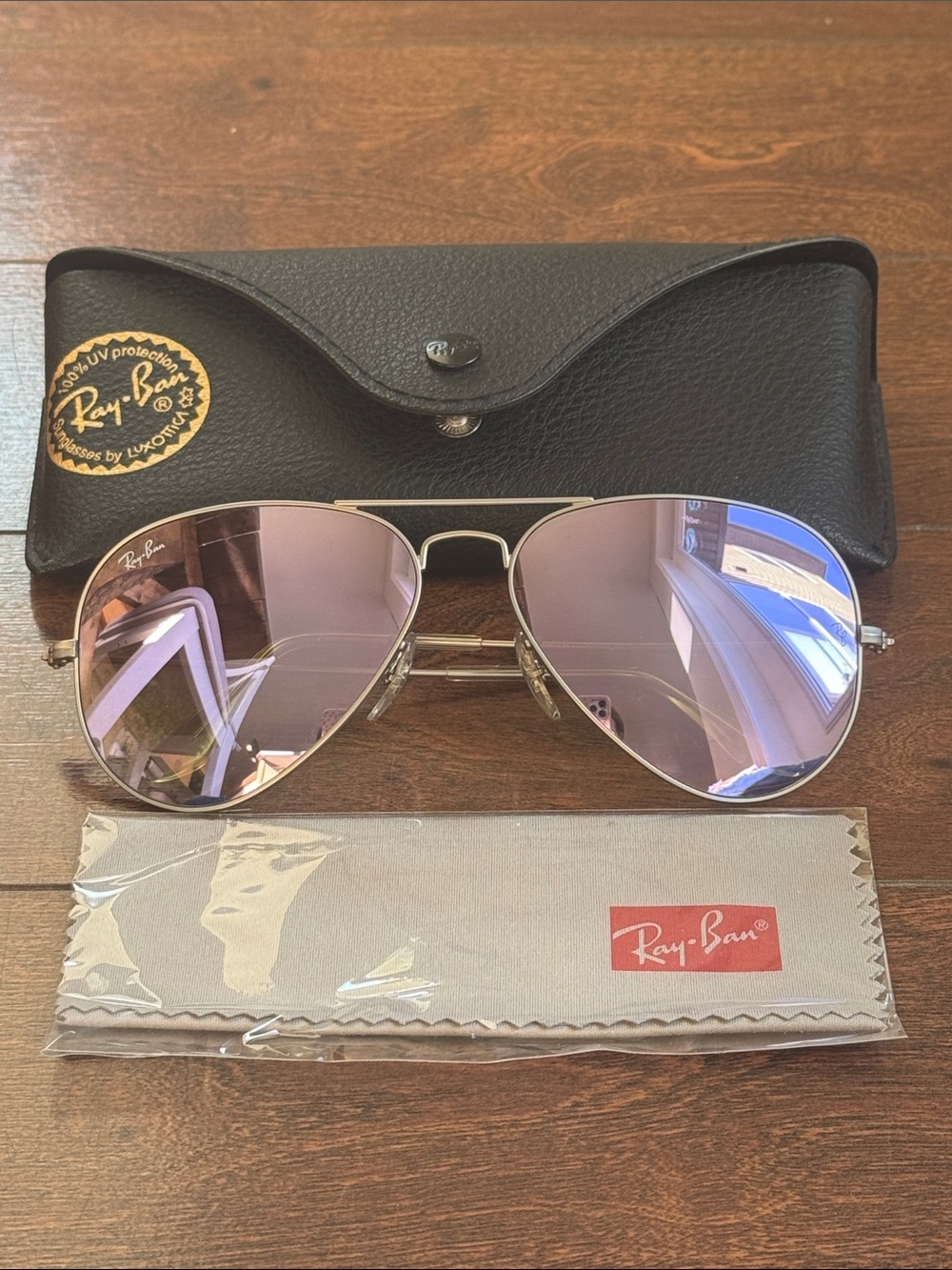 Ray-Ban Aviator RB3025 Sunglasses - Lilac Lenses, Silver Frame